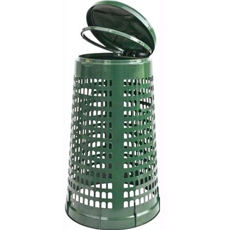 ICS PATTUMIERA TRESPOLO PLASTICA ANTIURTO . LT.110 D.CM.51-38 H85 VERDE 1 PZ