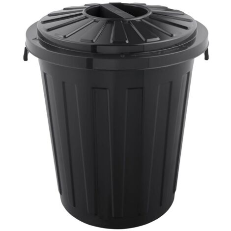 Pattumiera universale con coperchio chiudibile, Plastica resistente (PP), Pattumiera Maxi, 23 L, Mats, Grafite
