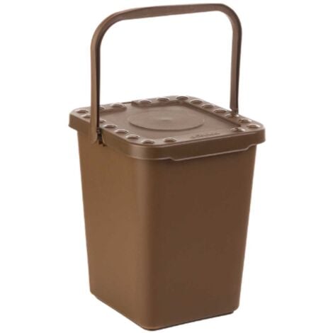 Pattumiere Ecoplast per Raccolta Differenziata, Apertura a Libro Marrone 10LT