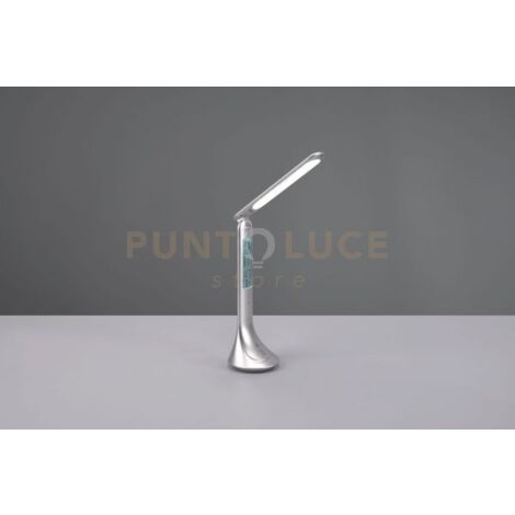 PATTY LAMPADA DA STUDIO LED 4W 380lm, 4000K ALLUMINIO RICARICABILE CON ORA, DATA E SVEGLIA ACCENSIONE TOUCH H. 34CM