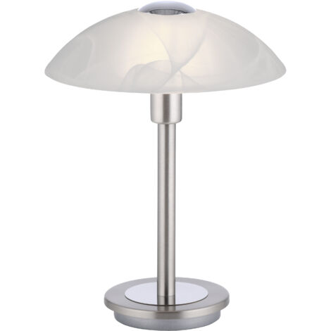 Paul Neuhaus Enova Glas Tischleuchte Stahl 1x G9 Dimmbar