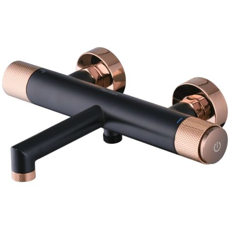 PaulGurkes Badewannenarmatur Matt-Schwarz Wannenarmatur Rose-Gold