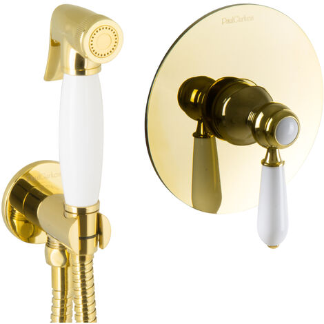 PaulGurkes Bidet Unterputz Gold Hygienedusche Intimdusche Set  Spraybrause