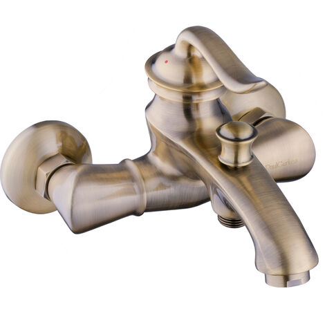 PaulGurkes Bronze Badewannenarmatur Messing Antik mit Umsteller Retro Nostalgie