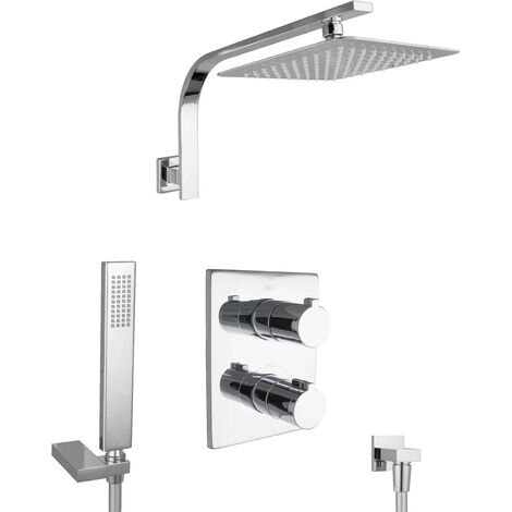 PaulGurkes Design Dusch Set mit Thermostat Unterputz Regendusche