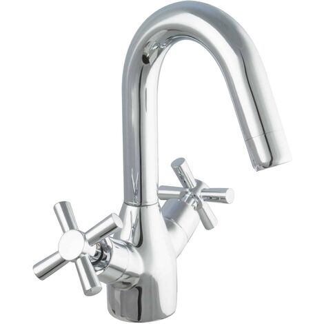 PaulGurkes Design Wasserhahn Zweigriffmischer Kreuzgriff Badarmatur Hahn