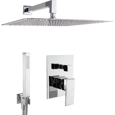 PaulGurkes Dusch Komplett Set Unterputz Duschsystem 40cm