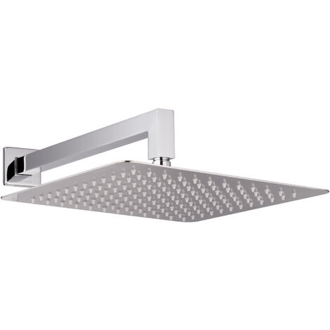 PaulGurkes Duschkopf eckig 30 cm mit Wandarm Set Brausekopf Regendusche