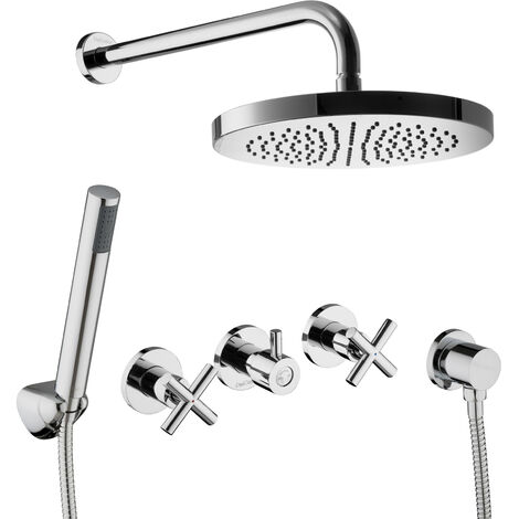 PaulGurkes Duschset Komplett Regendusche Kreuzgriff Unterputz Dusch Set