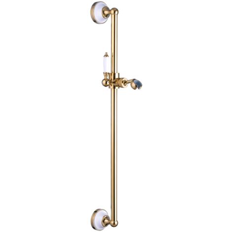 PaulGurkes Duschstange Retro Keramik Gold PVD Brausestange