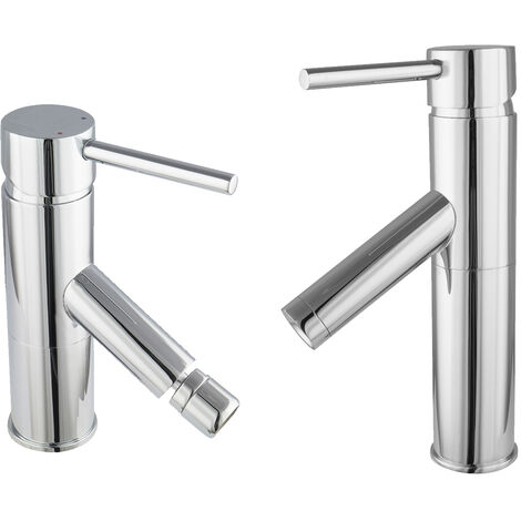 PaulGurkes Einhandmischer Armaturenset Rund Bidet Waschtisch Armatur Wasserhahn
