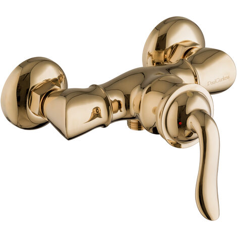 PaulGurkes Gold Duscharmatur Aufputz Retro Nostalgie Mischbatterie