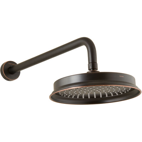 PaulGurkes Kopfbrause Regendusche Nostalgie Retro Schwarz mit Wandarm Antik