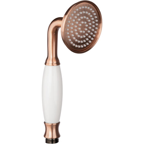 PaulGurkes Kupfer Handbrause Duschkopf Nostalgie Keramik Rote Bronze