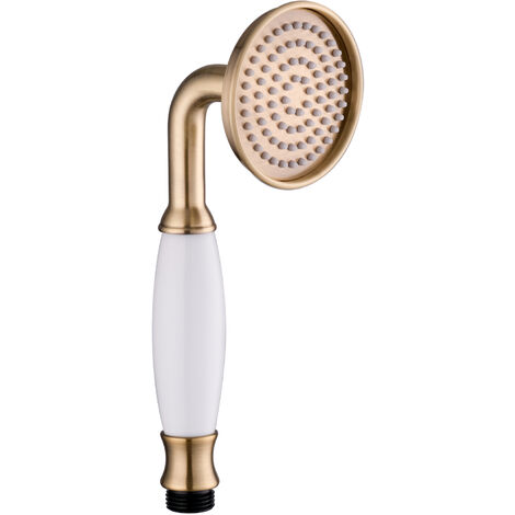 PaulGurkes Nostalgie Duschkopf Handbrause Antik Messing Bronze