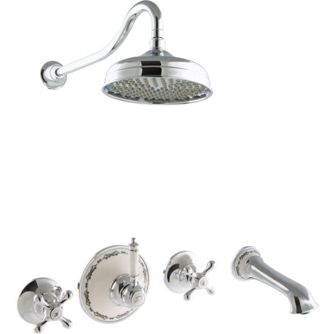 PaulGurkes Nostalgie Regendusche Set Unterputz Retro Design