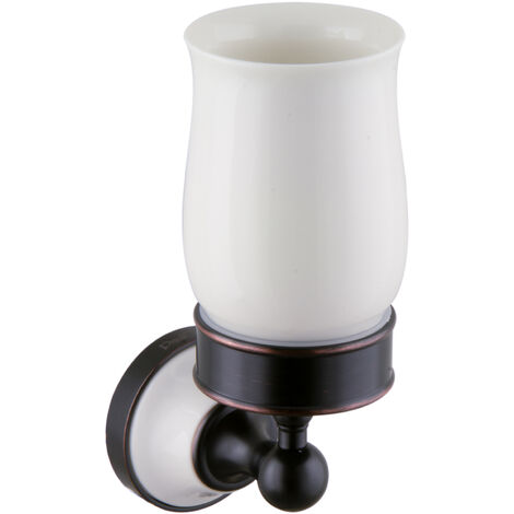 PaulGurkes Nostalgie Retro Zahnputzbecher Keramikbecher schwarz Landhausstil