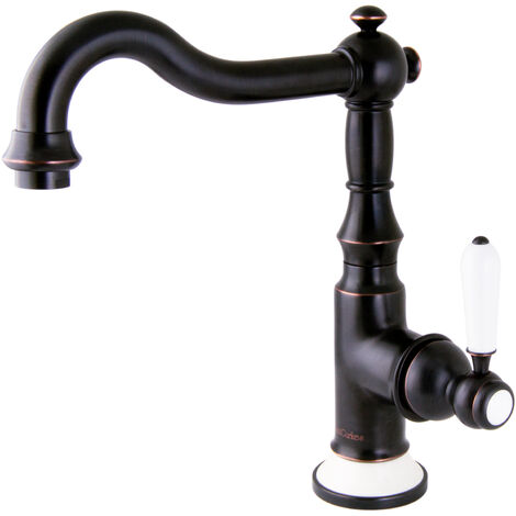 PaulGurkes Nostalgie schwarze Waschtischarmatur Küchenarmatur im Retrodesign