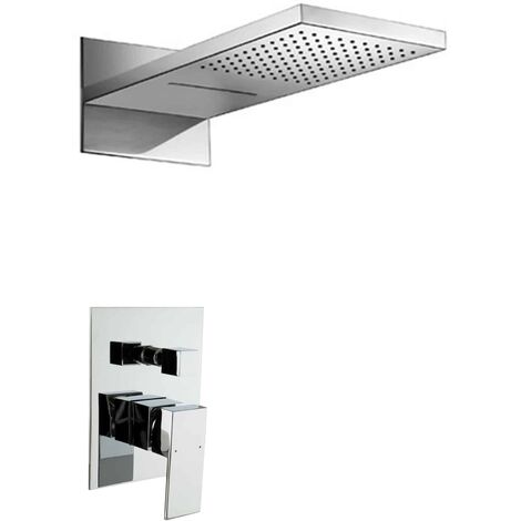 PaulGurkes Regendusche Wasserfall Duschset Unterputz eckig Regenwalddusche