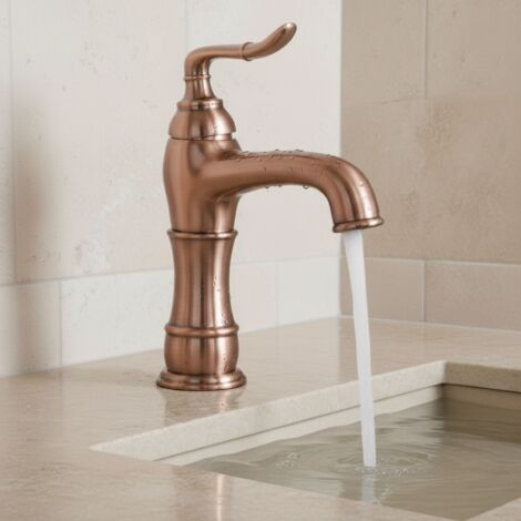PaulGurkes Robinet de lavabo en cuivre Nostalgie Mitigeur rétro