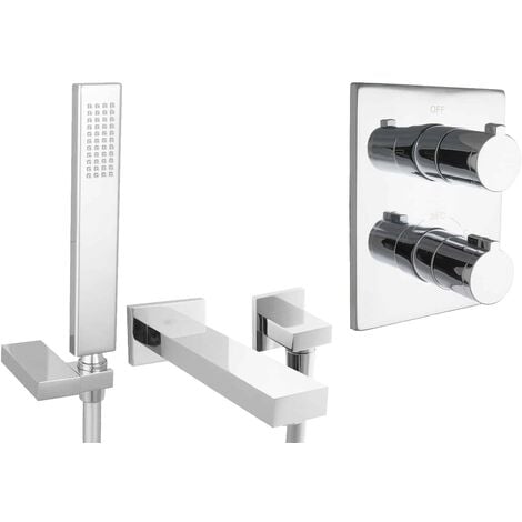 PaulGurkes Set für Badewannen mit Thermostat Wanneneinlauf