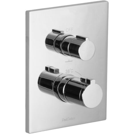 PaulGurkes Thermostat-Armatur 2-Wege Eckig Brausebatterie Duscharmatur Mischer