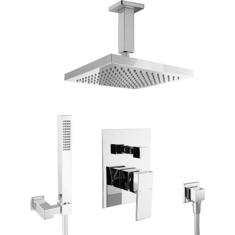 PaulGurkes Unterputz Duschset Duschsystem Regendusche Armatur Set Dusche Brause