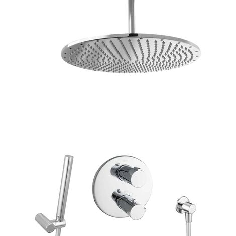 PaulGurkes Unterputz Duschsystem mit Thermostat 40cm Regenbrause