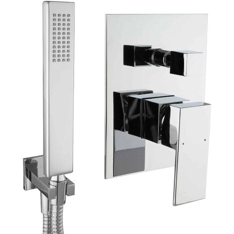 PaulGurkes Unterputz Mischbatterie mit Handbrause Wandanschlussbogen Brauseschlauch