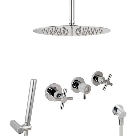 PaulGurkes Unterputz Regendusche Komplett Set aus Edelstahl 30 cm Regenwalddusche Duschset