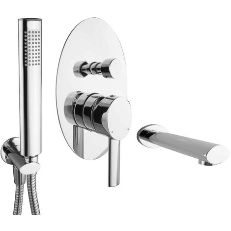 PaulGurkes Wannenset Unterputz Oval Mischbatterie mit Handbrause