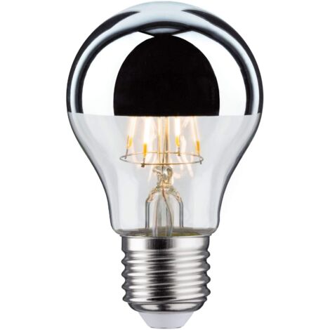 Paulmann 28669 Lampadina LED filamento AGL 5 Watt lampadina testina a specchio argentato 2700 K bianco caldo E27