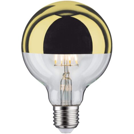 Paulmann 28675 Lampadina LED filamento G95 6,5 Watt lampadina testina a specchio oro 2700 K bianco caldo dimmerabile E27