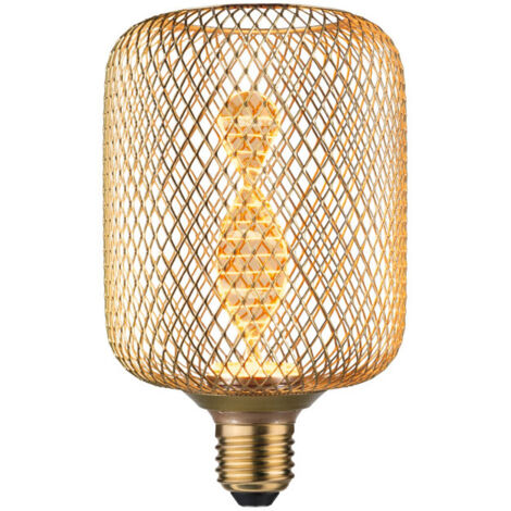 PAULMANN 29084 METALLIC GLOW EDITION STANDARD 230V AMPOULE LED CYLINDRE E27 HELIX 3,5W 130LM 100MM LAITON MÉTAL 1800K