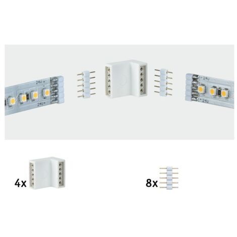 Paulmann 70615 Connettore angolato Plastica (L x L x A) 1.7 x 1.6 x 1.2 cm 4 pz.