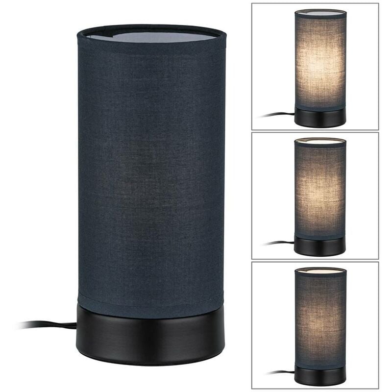 Image of lampada da tavolo pia con lo schermo del tessuto 1 opaco luce nera / max grigio. W E14 senza lampada 770.59
