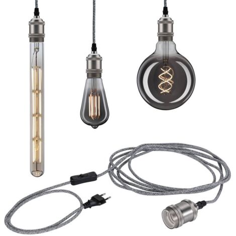 Paulmann 79771 Pendelleuchte Neordic Eldar inkl. Eurostecker E27 max. 1x20W Grau/Nickel