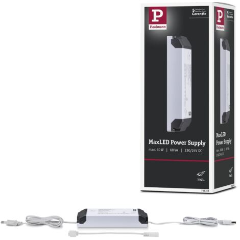 Paulmann 79830 MaxLED Strip Power Supply angolare fascia luminosa max. 60 Watt bianco strisce luminose plastica trasformatore
