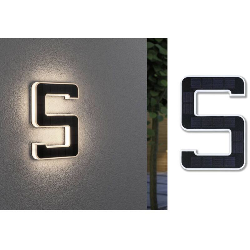 79846 Eclairage solaire pour numéro de maison 0.20 w blanc chaud noir - Paulmann