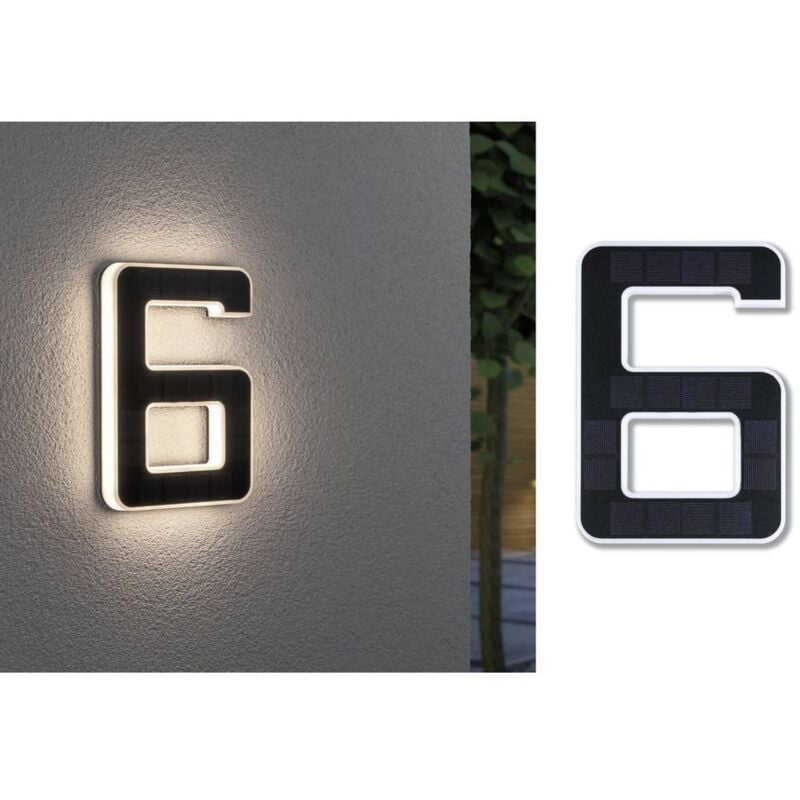 79847 Eclairage solaire pour numéro de maison 0.20 w blanc chaud noir - Paulmann