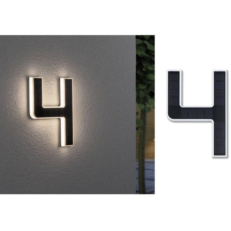 79845 Eclairage solaire pour numéro de maison 0.20 w blanc chaud noir - Paulmann