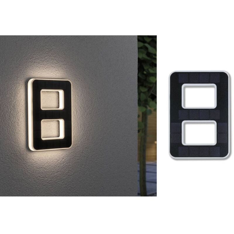 Paulmann 79849 Eclairage solaire pour numéro de maison 0.20 W blanc chaud noir