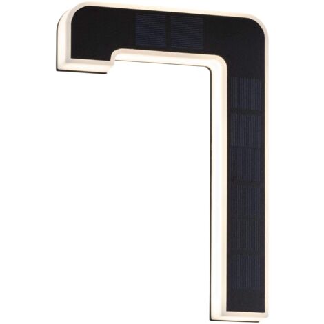 Paulmann 79848 - Numero civico 7 LED, grado di protezione IP44, luce bianca calda, batteria sostituibile, incluso 1 elemento di illuminazione da 0,2 W, in plastica, colore: nero, luminosità: 3000 K