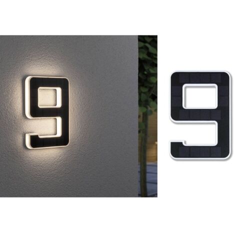 Paulmann 79850 Eclairage solaire pour numéro de maison 0.20 W blanc chaud noir