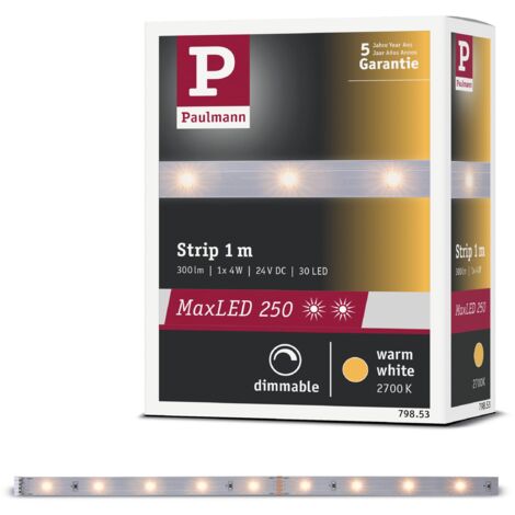 Paulmann 79853 Strip LED MaxLED 250 1m bianco caldo IP20 incl. 1 striscia da 4 Watt strip fascia luminosa 2700 K