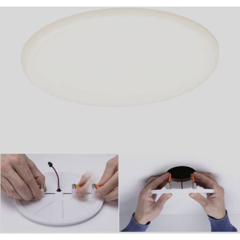 Paulmann 92389 Pannello LED Lampada da Incasso Veluna VariFit IP44 185mm Tonda incl. 1x8,5 Watt Satinato plastica 3000 K 17 W, 3000k, Ø