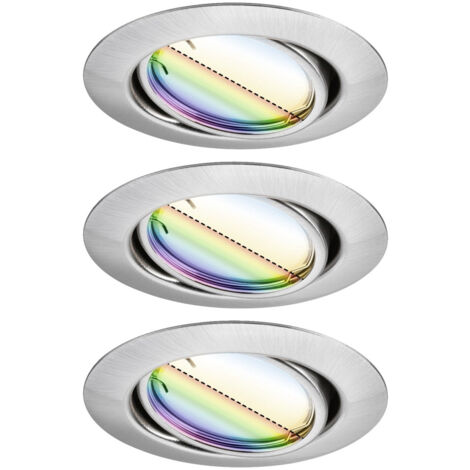 Paulmann 92467  LED-Einbauleuchte 3er Set  LED  14.7 W Eisen (gebürstet)