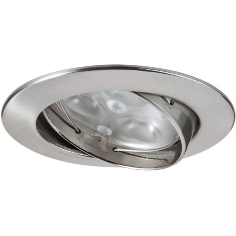 Paulmann 92518 Premium EBL Power Flood -Set di 5 lampade a LED a incastro, 5x 3 W, 15 VA 230 V 83 mm, alluminio zincato e ferro spazzolato