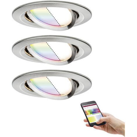 Paulmann 92965  LED-Einbauleuchte 3er Set  LED  15.6 W Eisen (gebürstet)