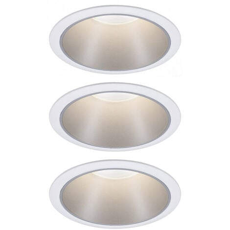 PAULMANN LICHT 93410 Cole Coin Einbauleuchte 3er Set LED 6 W Weiß, Silber
